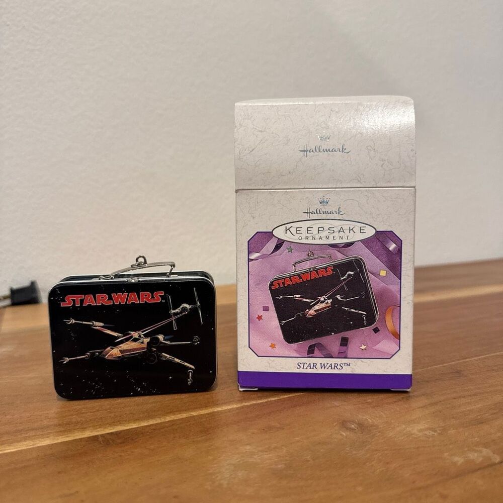 1998 Hallmark Keepsake Star Wars X-Wing Pressed Tin Lunch Box Ornament